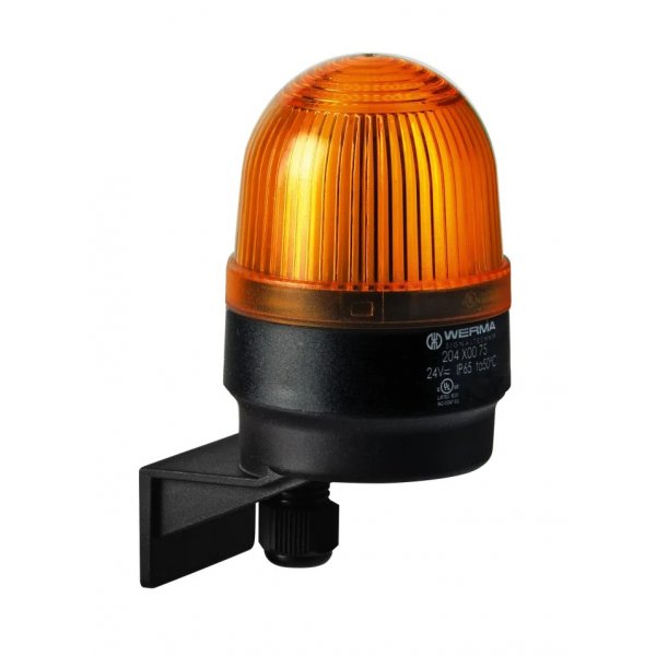 Werma 204.300.67 Yellow Continuous lighting Beacon, 115 V, Wall Mount, LED Bulb
