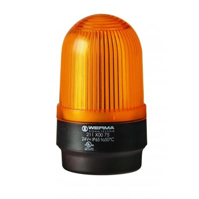 Werma 211.300.67 Yellow Continuous lighting Beacon, 115 V, Base Mount, LED Bulb