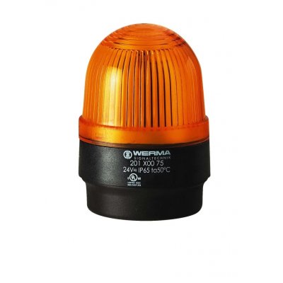 Werma 201.300.67 Yellow Continuous lighting Beacon, 115 V, Base Mount, LED Bulb