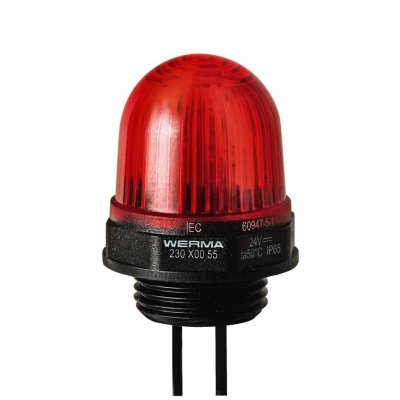 Werma 230.100.67 Red Continuous lighting Beacon, 115 V, Built-in Mounting, LED Bulb
