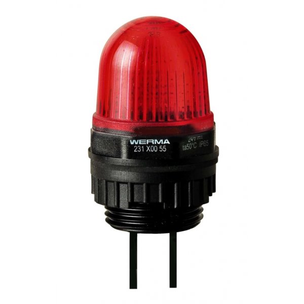 Werma 231.100.68 Red Continuous lighting Beacon, 230 V, Built-in Mounting, LED Bulb