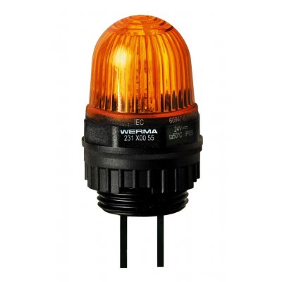 Werma 231.300.68 Yellow Continuous lighting Beacon, 230 V, Built-in Mounting, LED Bulb
