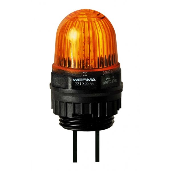 Werma 231.300.68 Yellow Continuous lighting Beacon, 230 V, Built-in Mounting, LED Bulb