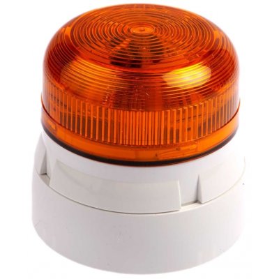 Klaxon QBS-0028 Amber Flashing Beacon, 230 V ac, Surface Mount, LED Bulb