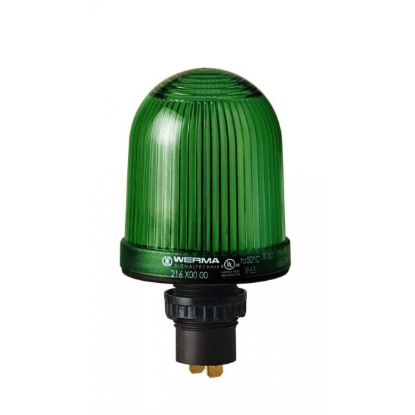 Werma 216.200.00 Green Continuous lighting Beacon, 48 V, Built-in Mounting, Filament Bulb