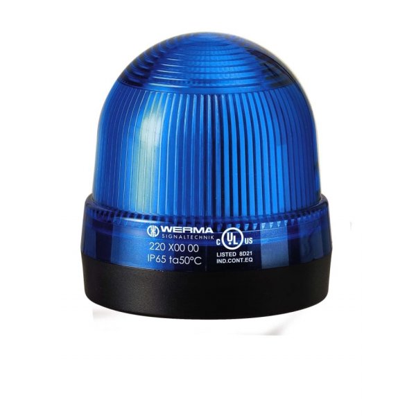 Werma 220.500.00 Blue Continuous lighting Beacon, 12 → 230 V, Base Mount, Filament Bulb