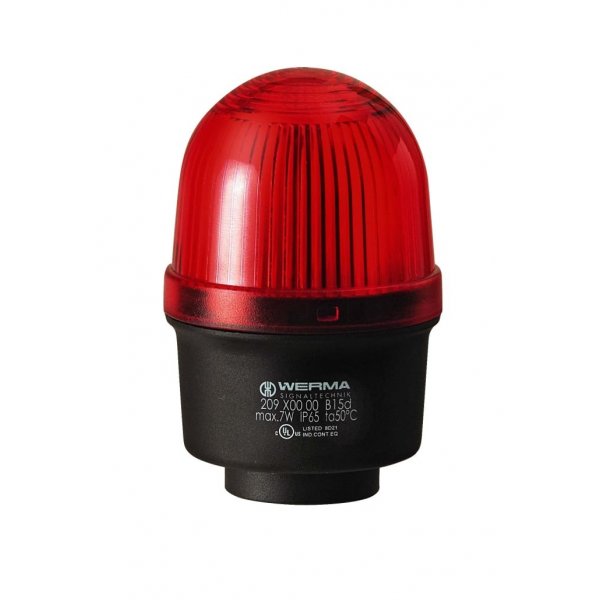 Werma 219.200.00 Green Continuous lighting Beacon, 12 → 230 V, Tube Mounting, Filament Bulb