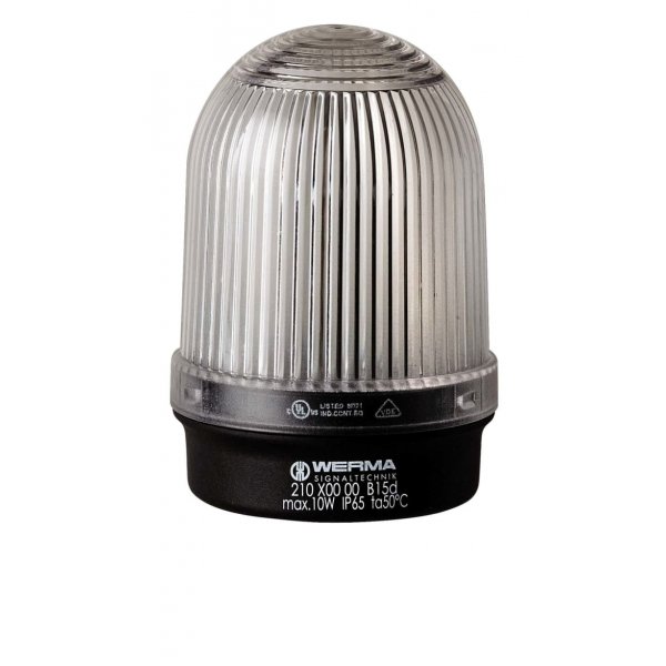 Werma 210.400.00 Clear Continuous lighting Beacon, 12 → 230 V, Base Mount, Filament Bulb