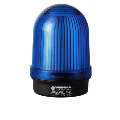 Werma 210.500.00 Blue Continuous lighting Beacon, 12 → 230 V, Base Mount, Filament Bulb