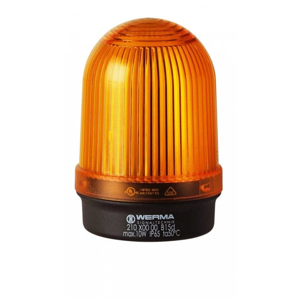 Werma 210.300.00 Yellow Continuous lighting Beacon, 12 → 230 V, Base Mount, Filament Bulb