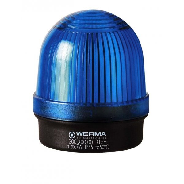 Werma 200.500.00 Blue Continuous lighting Beacon, 12 → 230 V, Base Mount, Filament Bulb