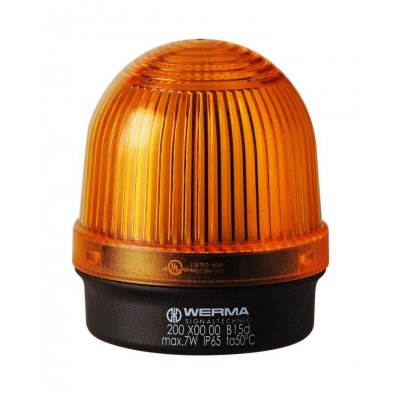 Werma 200.300.00 Yellow Continuous lighting Beacon, 12 → 230 V, Base Mount, Filament Bulb
