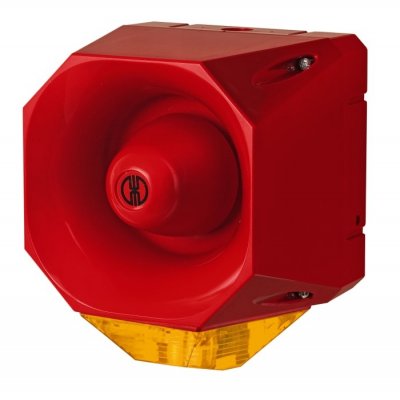 Werma 442.030.68 Red/Yellow Sounder Beacon, 115 → 230 V, IP65, Wall Mount, 98dB at 1 Metre
