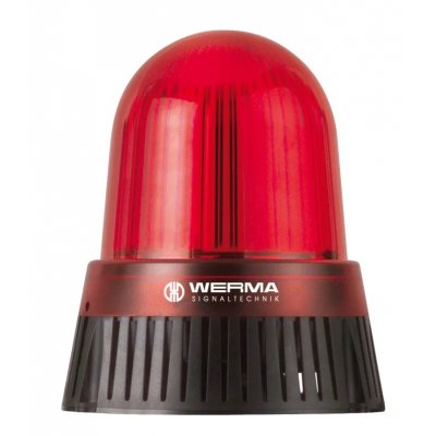 Werma 430.100.60 Red Sounder Beacon, 115 → 230 V, IP65, Base Mount, 98dB at 1 Metre