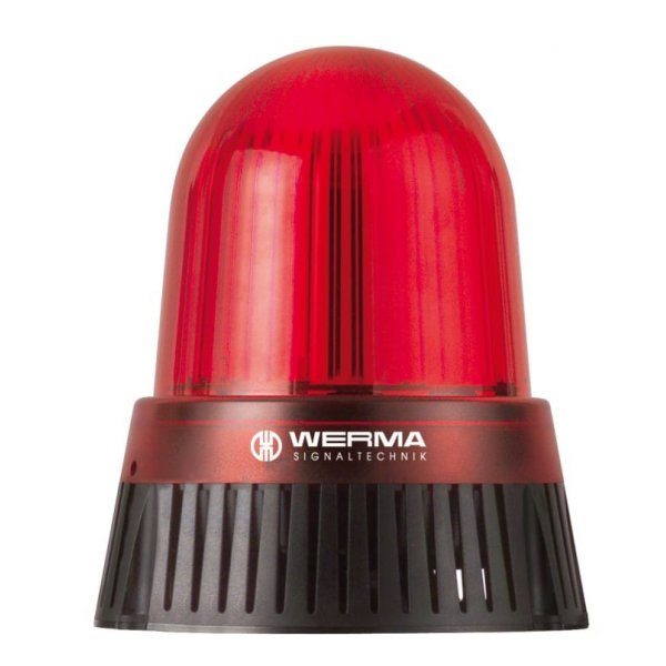 Werma 431.100.60 Red Sounder Beacon, 115 → 230 V, IP65, Base Mount, 98dB at 1 Metre