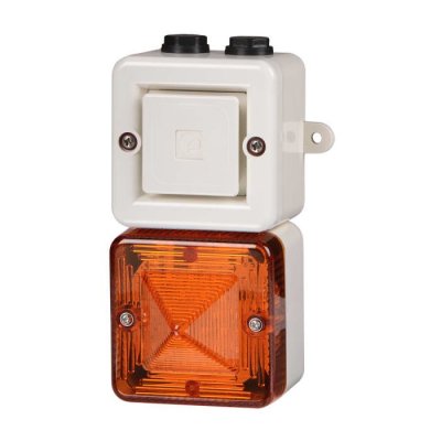 e2s SONFL1XDC012MA0A1W/A Amber Sounder Beacon, 12 V dc, IP66, Back Box with Mounting Lugs – 2 x M20