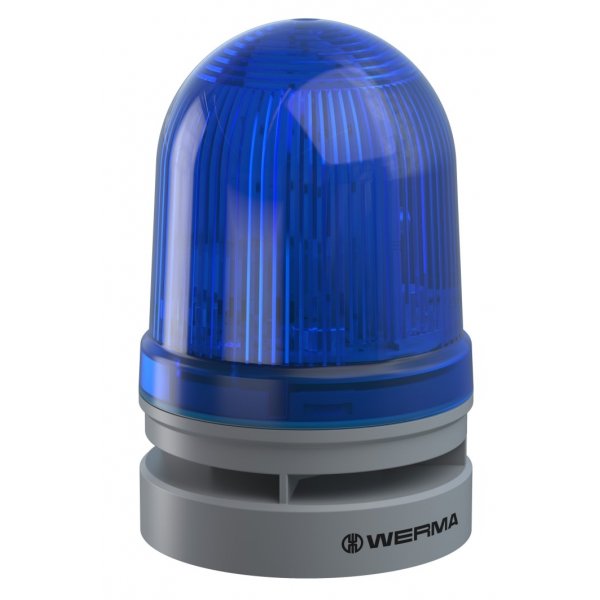 Werma 461.520.70 Blue Sounder Beacon, 12 V, IP65, Wall Mount, 114dB at 1 Metre