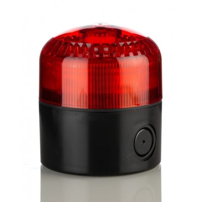 RS PRO 220-5021 Red Sounder Beacon, 12 → 24 V, IP65, Base Mount, 105dB at 1 Metre