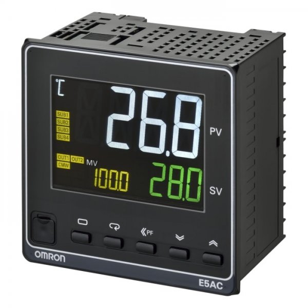 Omron E5AC-RR4A5M-000 Temperature Controller, 96 x 96mm 2 Input, 4 Output Relay, 240 V