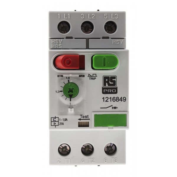 RS PRO 121-6849 1 → 1.6 A Motor Protection Circuit Breaker