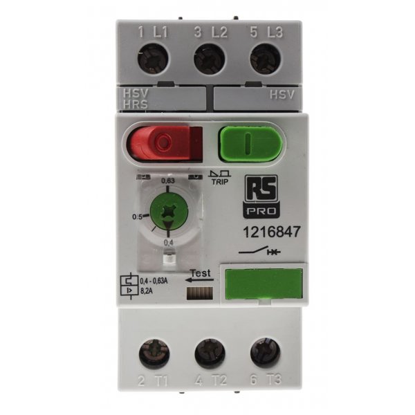 RS PRO 121-6847  0.4 → 0.63 A Motor Protection Circuit Breaker