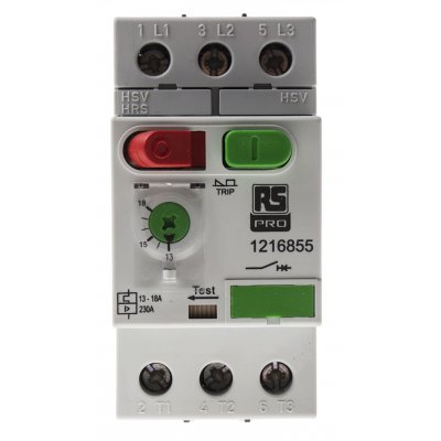 RS PRO 121-6855 13 → 18 A Motor Protection Circuit Breaker