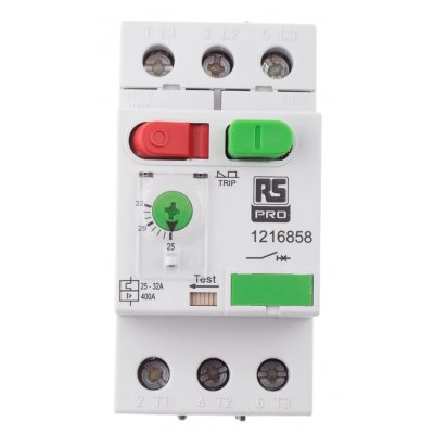 RS PRO 121-6858 25 → 32 A Motor Protection Circuit Breaker
