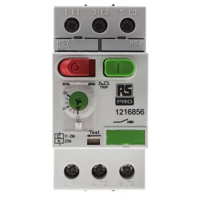 RS PRO 121-6856 17 → 23 A Motor Protection Circuit Breaker
