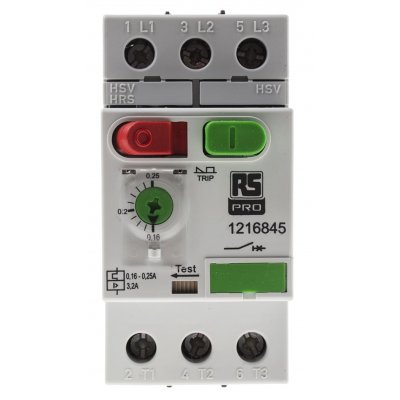 RS PRO 121-6845 0.16 → 0.25 A Motor Protection Circuit Breaker