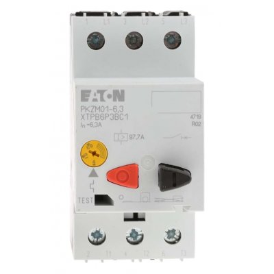Eaton 278483 PKZM01-6,3 4 → 6.3 A Motor Protection Circuit Breaker, 690 V ac
