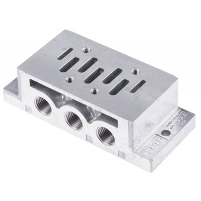 Festo NAS-1/4-1A-ISO series 5 station G 1/4, G 1/8 Sub Base for use with MFH Solenoid Valves