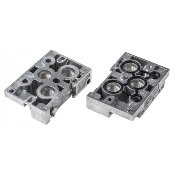 Festo NEV-02-VDMA series 3 station G 1/8, G 3/8 Manifold End Base for use with Solenoid/Pneumatic Valves