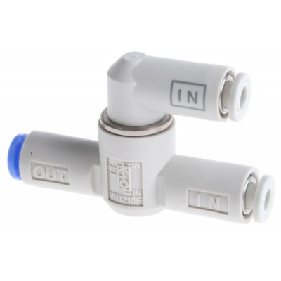 SMC VR1210F-04 Pneumatic Shuttle Valve OR Logic Function 4mm Tube, Tube Connection, 1 MPa Max Operating Pressure