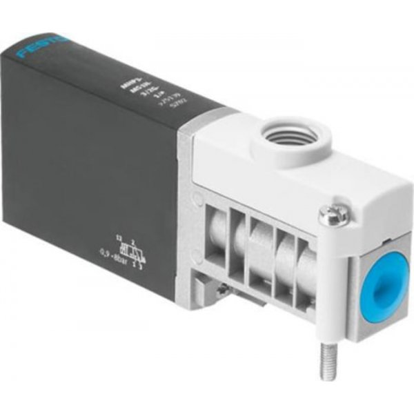 Festo MHP3-MS1H-3/2G-1/8 3/2 Closed, Monostable Pneumatic Solenoid/Pilot-Operated Control Valve - Electrical