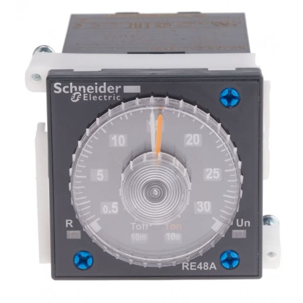 Schneider Electric RE48ACV12MW Harmony Time Series Panel Mount Timer Relay, 24 → 240V ac/dc, 2-Contact, 0.02 s →