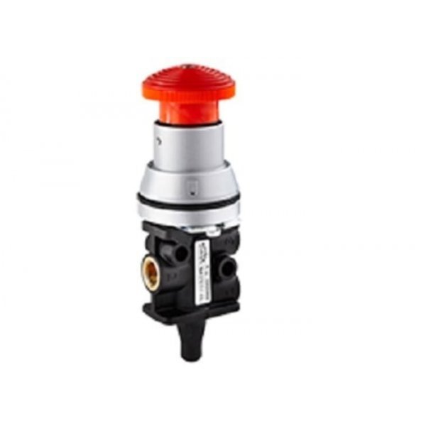 RS PRO 235-4726 Emergency Stop 3/2 Pneumatic Manual Control Valve super X manual 3/2 valve Series, G 1/8, 1/8in
