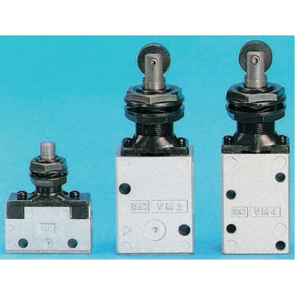 SMC VM430-01-06  Plunger 3/2 Pneumatic Manual Control Valve VM400 Series, Rc 1/8, 1/8in