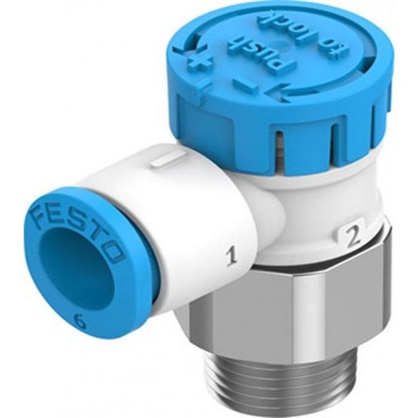 Festo VFOE-LS-T-R18-Q6 Manual Supply Air One Way Flow Control Function Pneumatic Control Valve VFOE Series, R 1/8, 2.5mm