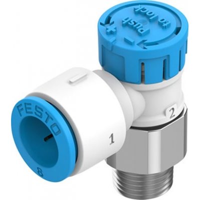 Festo VFOE-LS-T-R18-Q8 Rotary Knob Supply Air One-way Flow Control Pneumatic Manual Control Valve VFOE Series, R 1/8, 1/8in