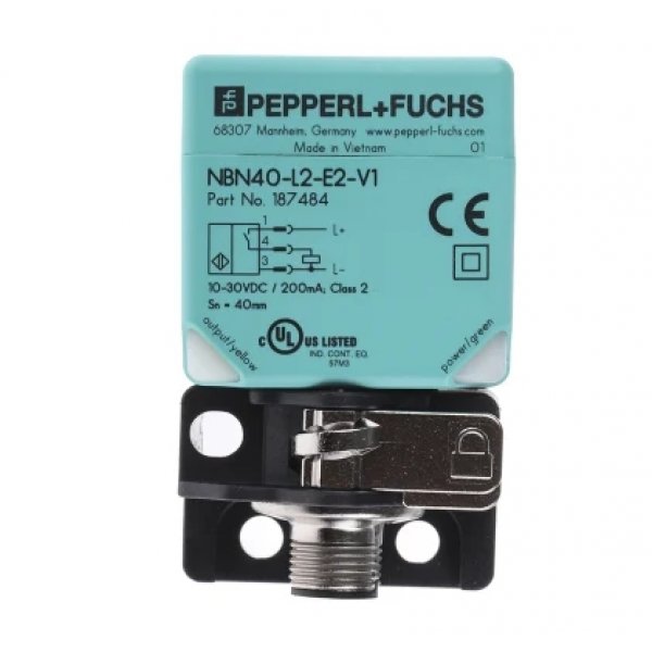 Pepperl + Fuchs NBN40-L2-E2-V1 Inductive Block-Style Proximity Sensor, 40 mm Detection