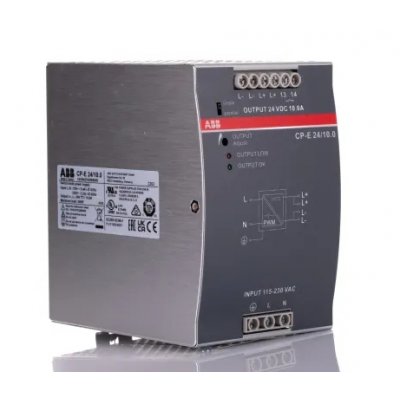 ABB 1SVR427035R0000 CP-E 24/10.0 Switch Mode DIN Rail Power Supply, 90 → 132V ac ac, dc Input, 24V