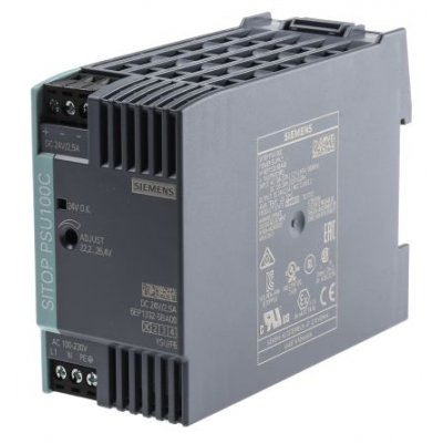 Siemens 6EP1332-5BA00 DIN Rail Panel Mount Power Supply 60W 24V 2.5A
