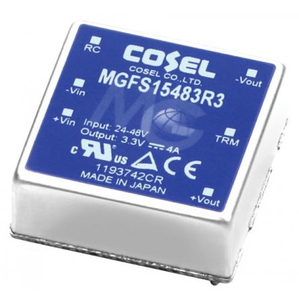 Cosel MGFS15483R3 Isolated DC-DC Converter Through Hole 18-76Vin 3.3Vout