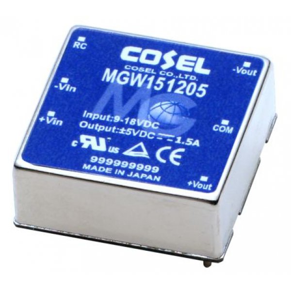 Cosel MGW154812-R Isolated DC-DC Converter PCB Mount 36-76Vin 24/±12Vout