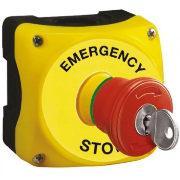Lovato S1PY91KS Emergency Button Key Reset 40mm Mushroom Head