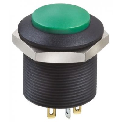 Apem FPAR3D1432B1X DPST-NO Push Button Switch Green LED