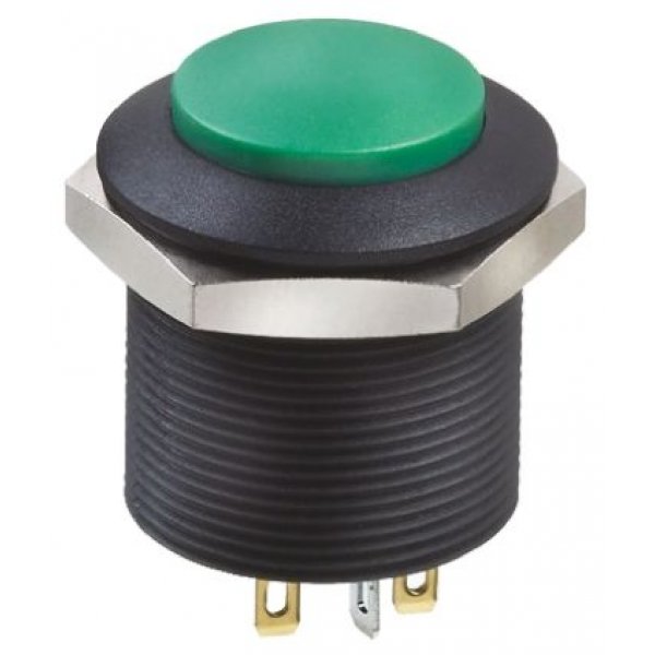 Apem FPAR3D1432B1X DPST-NO Push Button Switch Green LED