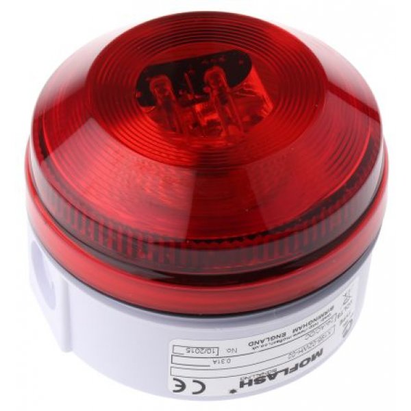Moflash X195-02WH-02 Xenon Flashing Beacon Red 15-28 V ac/dc