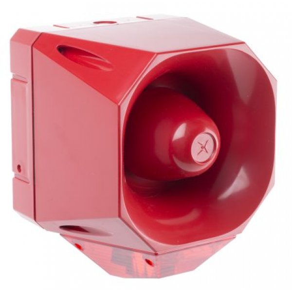 Eaton AS/SB/024/R/110/RL Red Sounder Beacon, 18 → 30 V dc, IP66, Wall Mount