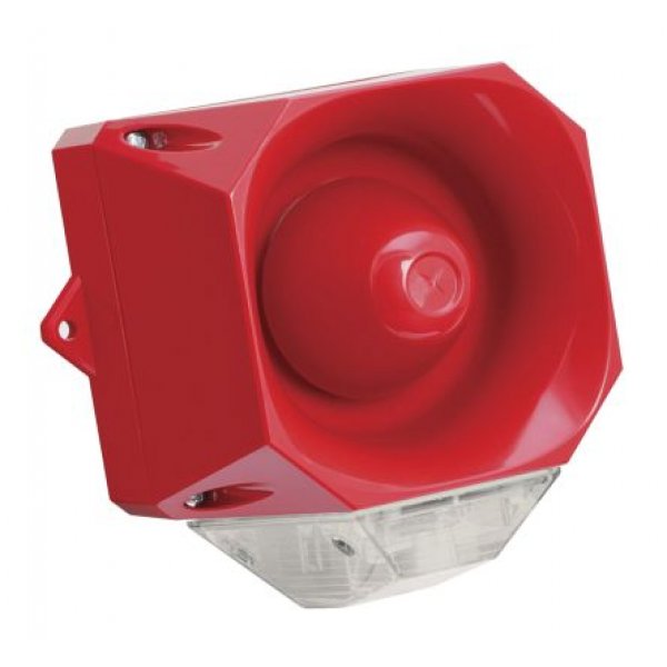 Eaton AS/M/SB/230/R/CL Clear Sounder Beacon, 230 V ac, IP66, Wall Mount, 110dB at 1 Metre
